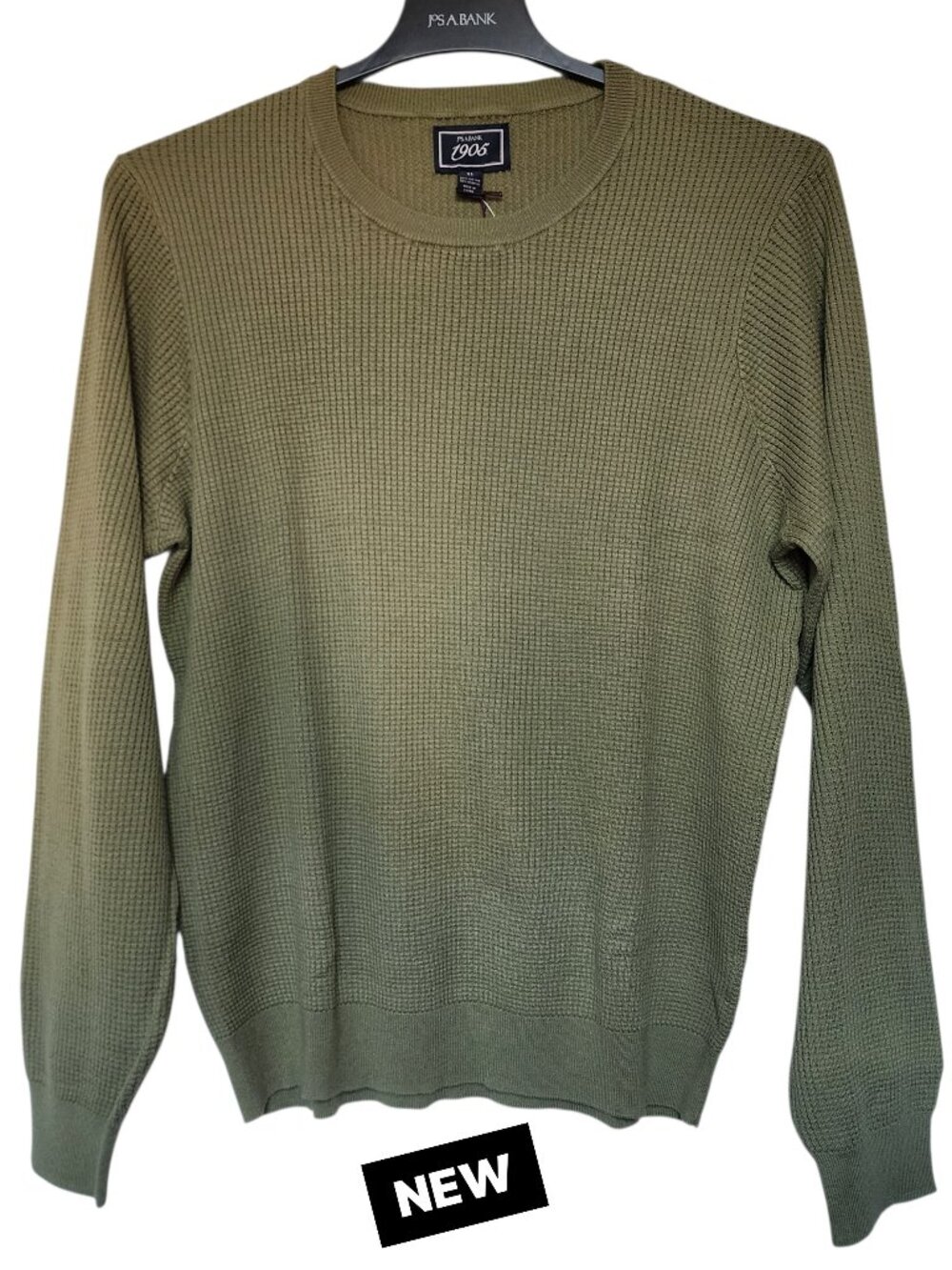 XL Thermal Shirt Green Pea Moss Jos A Bank 1905 Waffle Knit New Cotton Blend Sz